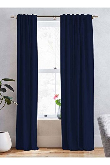 soufa dibaj Velvet Curtain for Bedroom Dining Studio Office - Dark Blue