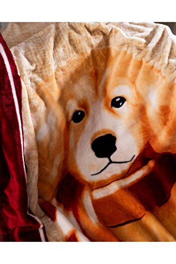 Madame Coco Chiot Wellsoft Fleece Printed Tv Blanket - Brown