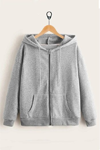 FAEL LİFE Unisex Owerless Zip Hooded Unprinted Cardigan Women/Male