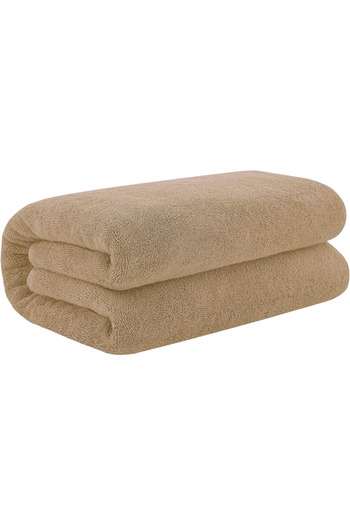 KAYABEY HOME Καφέ πετσέτα μπάνιου με απαλή υφή 90x150 cm – Πολυτελής πετσέτα που απορροφά το νερό και στεγνώνει γρήγορα