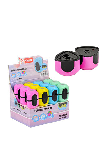 Mikro Quality Large Pencil Sharpener with 3 Blades Caps (2 Pieces)