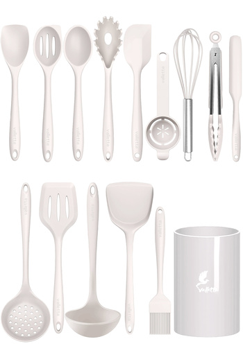 valletta Trigona Silicone Spatula Set 15 Pieces Fireproof Durable Vanilla Flavor