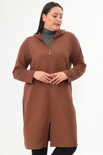 Metpoint Large Size Diamond Pattern Zippered Brown Cap
