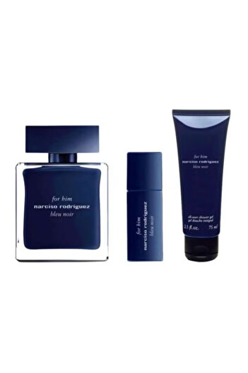 Narciso Rodriguez Blue Noir Gift Set Eau De Toilette 100, Travel Size Eau De Toilette 10, All Over Shower Gel 75ml