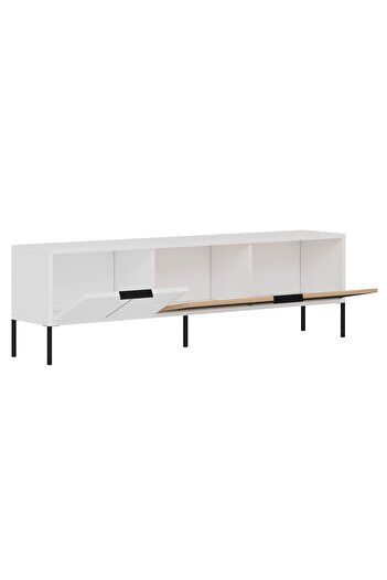 MERT SERT MOBİLYA Noah Tv Sehpası, Metal Ayak, Metal Kulp, Lazer Çizgi Detaylar,150 Cm