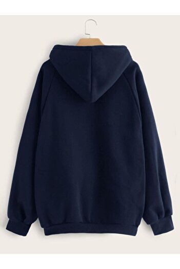 Relax family xf Men's Navy Blue Winter Hooded Zip-Up Sweatshirt Jacket