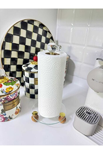 shop Gold Dekoratif Ahşap Top Ayaklı Kristal Taşlı Cam Kağıt Havluluk,Peçete