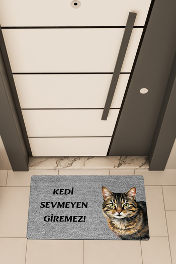 Dormot High Quality Digital Printing Gray, Cat Lover Cannot Enter3 Themed Door Mat