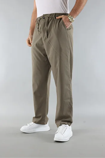 Artı1 New Season Elastic Waist and Lace-Up Quality Relaxed Fit Classic Wide Leg Baggy Pants