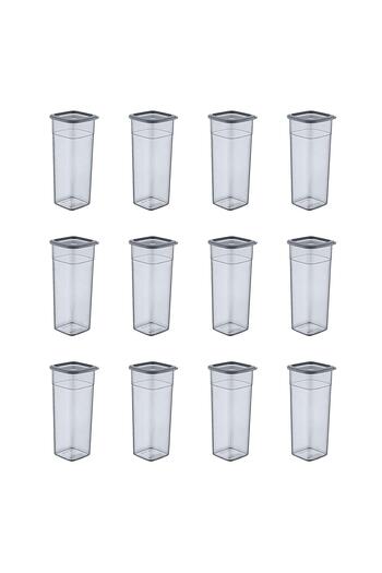 Smartware Set of 12 Scale Square Storage Container Anthracite 2140 ml