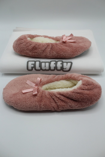 fluffy Booties Γυναικείες παντόφλες - Πτυσσόμενη τσάντα, φορητά παπούτσια για το σπίτι, αντιολισθητική σόλα χωρίς ήχο