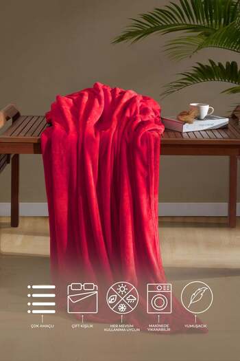 Elart Daisy Red Double Blanket