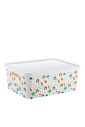 Smartware Stafi Patterned Multi-Purpose Box with Lid 12 Lt