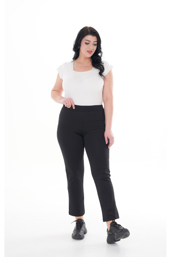kısmet sepeti Women's High Waist Recovery Original Diving Fabric Straight Black Pants