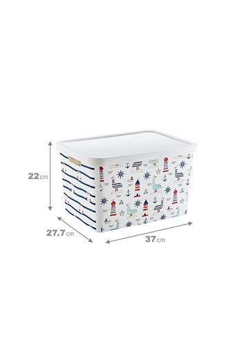 Smartware Stafi Patterned Multi-Purpose Box with Lid 18 LT