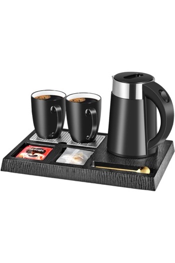 TOSCANA U Hotel kettle set with two ceramic cups, capacity 800 ml and power 1350 watts