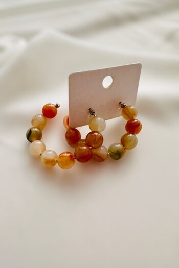 PETEK AKSESUAR Acrylic Hoop Earrings - Stylish and Comfortable