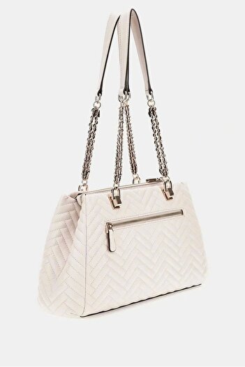 Guess Anning Shoulder Satchel Women Cream Shoulder Bag Hwqg9508090-Sto