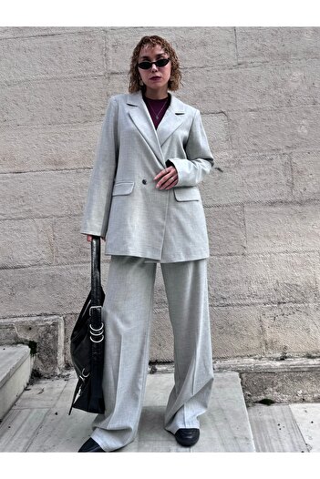 Bak'ap Padded Blazer Daddy Jacket-Cotton Trousers Double Set