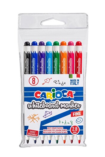 CARIOCA 8 Colored Whiteboard Pen - Pvc, 2.8 Mm, Easy to Erase