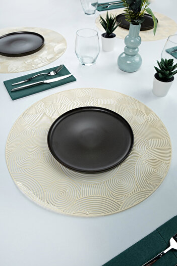 La Casa Art 6-Piece Round Patterned Supla Runner - 38 cm American Service Home Tableware Kitchen Dining Decoration