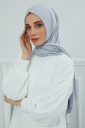 Aisha's Design Plain Combed Cotton Shawl, Cts-5, Gray