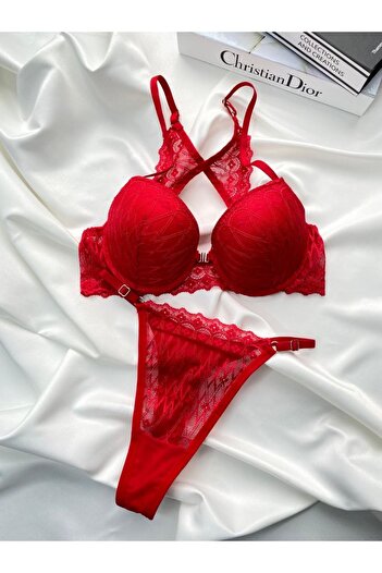 SATTENS Butterfly Detail on the Back Front Opening Clip-On Padded Bra Underwear Set