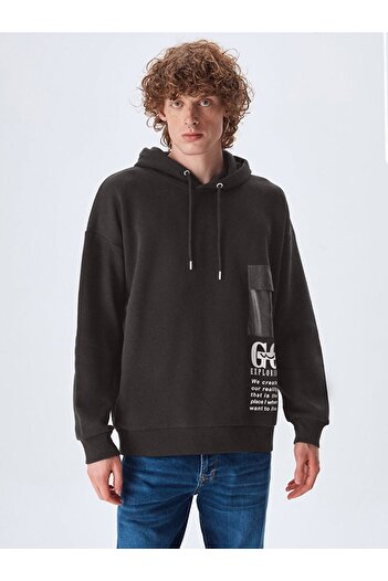 Ltb Slogan Baskılı Antrasit Sweatshırt