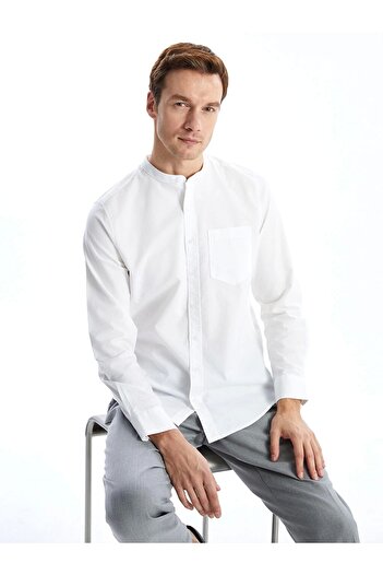 LC Waikiki Lcwaıkı Classic White Regular Fit Long Sleeve Oxford Men's Shirt