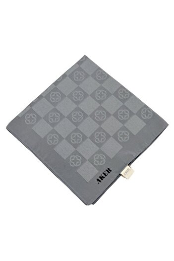 Aker Monogram Checkerboard Scarf - Gray 973