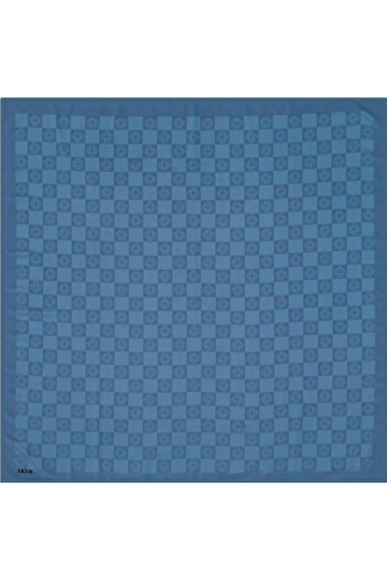 Aker Monogram Checkers Scarf - Turquoise 924
