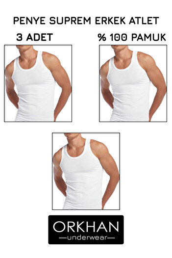ORKHAN Men's Undershirt, Cotton, Combed, Casual, Soft, Soft 3-Piece
