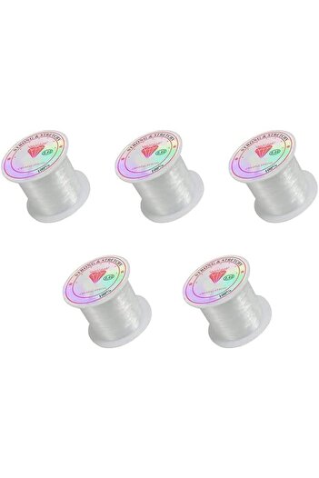 Taimi 5-Piece Jewelry Cord Elastic Bracelet Rope Crystal Beading 5x5x4cm
