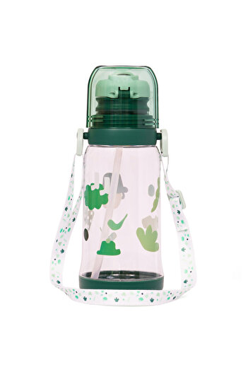 Eazy Kids Water Bottle 600ml wt straw - Green