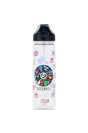 Eazy Kids Marvel Avengers Assemble 2 - In - 1 Tritan Water Bottle - Black (650ml)
