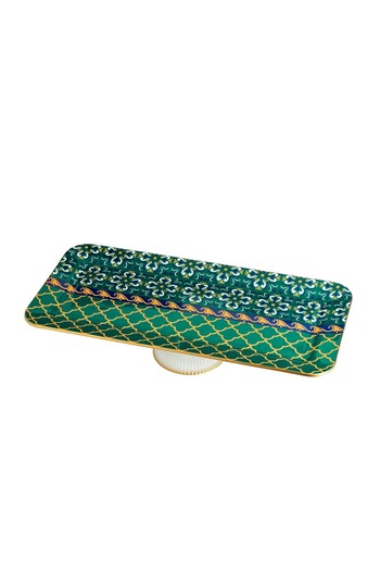 HIC Rectangle Glass cake dish with base size 32 cm