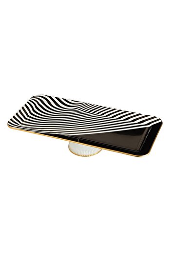 HIC Rectangle Glass cake dish with base size 32 cm