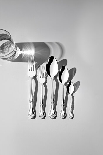 Nehir Lalezar Plain - 30-piece Fork and Spoon Set for 6 People