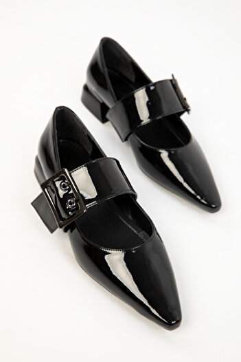SOHO Black Patent Leather Women's Classic Heeled Shoes 20223
