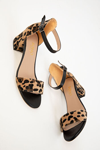 SOHO Black Leopard Women's Classic Heeled Shoes 14529