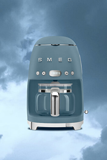 SMEG 50's Style Retro Mat - Storm Blue Coffee Maker Dcf02Sbmeu