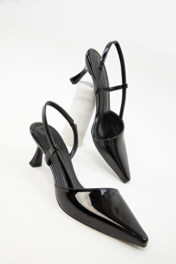 SOHO Black Patent Leather Women's Classic Heeled Shoes 20239