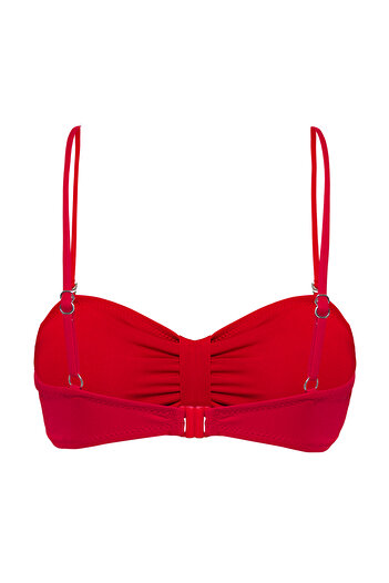 Trendyol Collection Red Strapless Draped Bikini Top Tbess25Bu00029