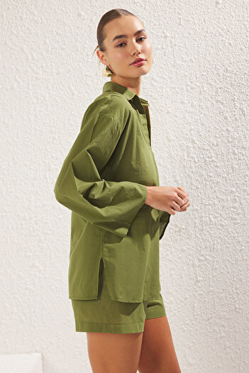 Trendyol Collection Khaki Color Shirt and Shorts Set - Tbess25Au00019