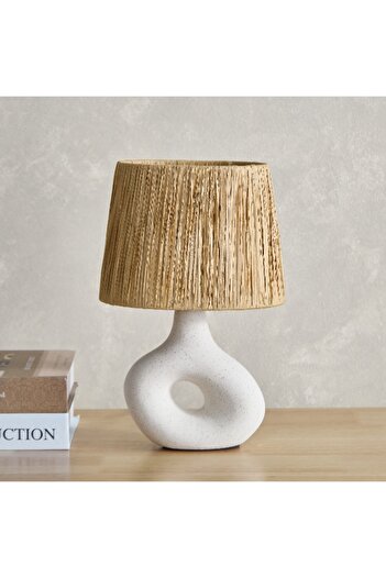 Home Box Amelie Ceramic Table Lamp with Paper Lampshade - 31 cm