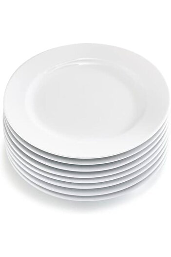 mastergold 6 Pcs Premium White Melamine Round Flat Dinner Plates ( 17.5 cm) for Serving Desserts and Meats