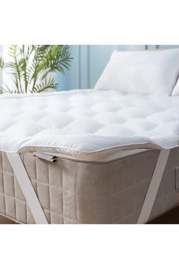 KOZZY HOME Four Corner Elastic Sleeping Pad, 100% Micro Cotton Fabric, Siliconeized Fiber Filling