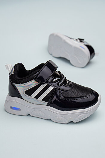 Slipcat Rahat Hafif Yumuşak Unisex Cırt Cırtlı Işıklı Çocuk Sneaker -Spor Ayakkabı