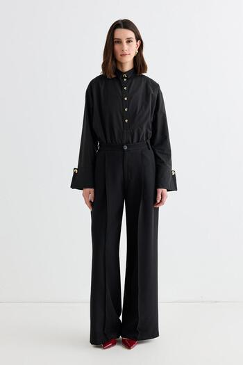 KADRİYE BAŞTÜRK Black Palazzo - Wide Leg Trousers