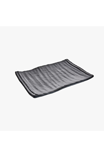 HIC Melamine Serving Plate Matte Black Color Size 26 cm
